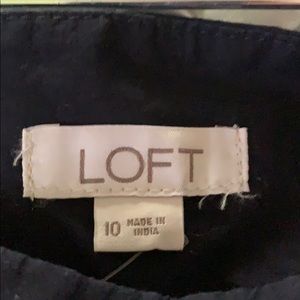 Navy blue Loft Cotton Midi Skirt